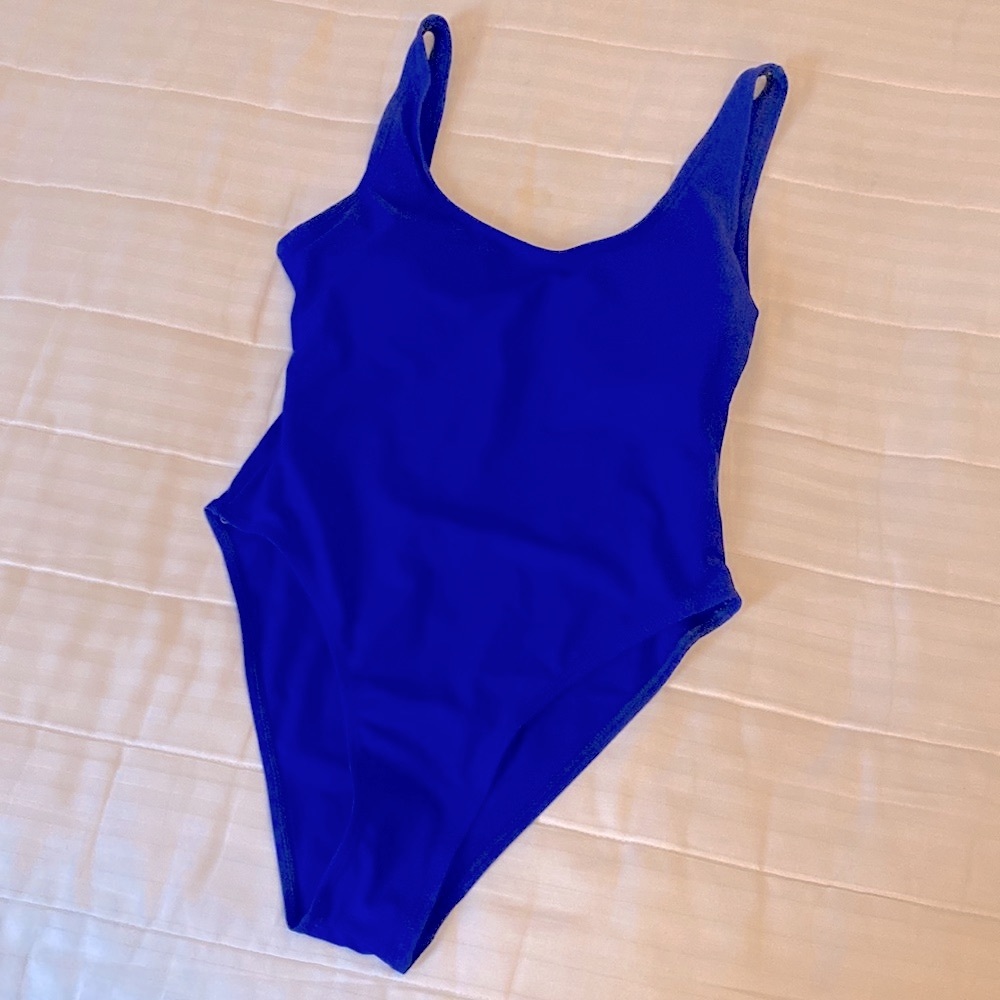 Low back one piece bikini